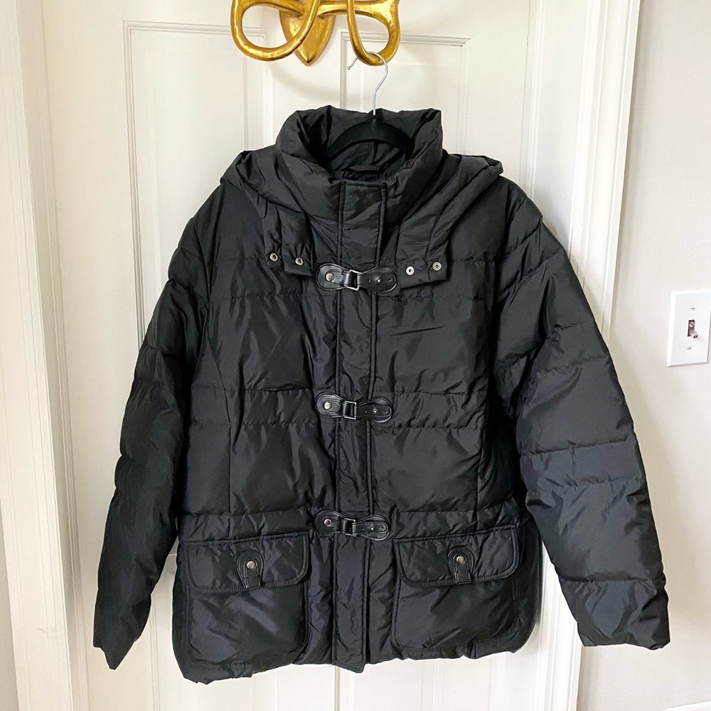 Gallery Woman Puffer with leather toggle trim Size 1X